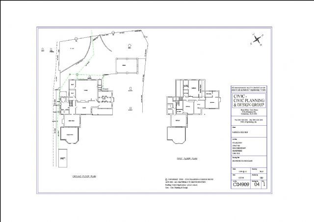 Ground and first floor plans for a residential scheme